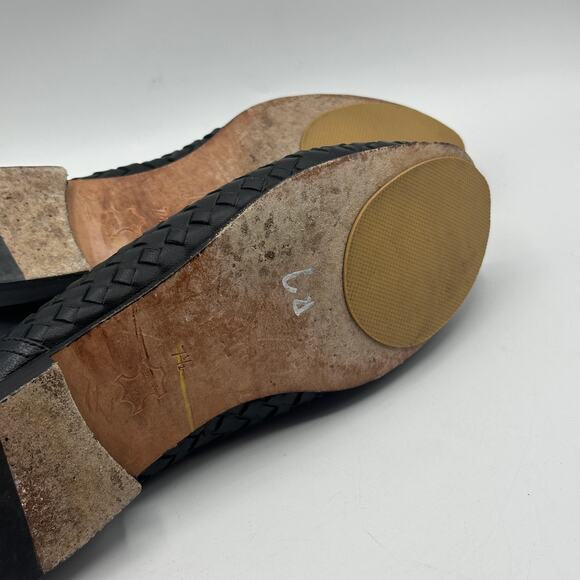 J. MCLAUGHLIN Dillon Basket Weave Woven Leather Horsebit Loafer Black Sz 7.5 - Picture 6 of 8